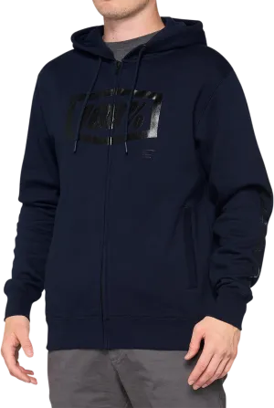 100% Syndicate Fleece Zip-Up Hoodie - Navy/Black - Large 36017-402-12