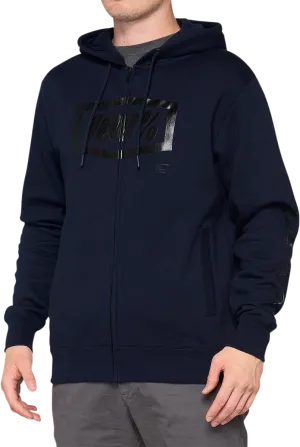 100% Syndicate Fleece Zip-Up Hoodie - Navy/Black - Small 36017-402-10
