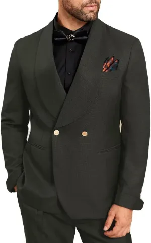 2 Piece Mens Suit Slim Fit Shawl Lapel Tuxedo for Mens Wedding Formal Business Party Prom for Men Blazer Jacket and Pant