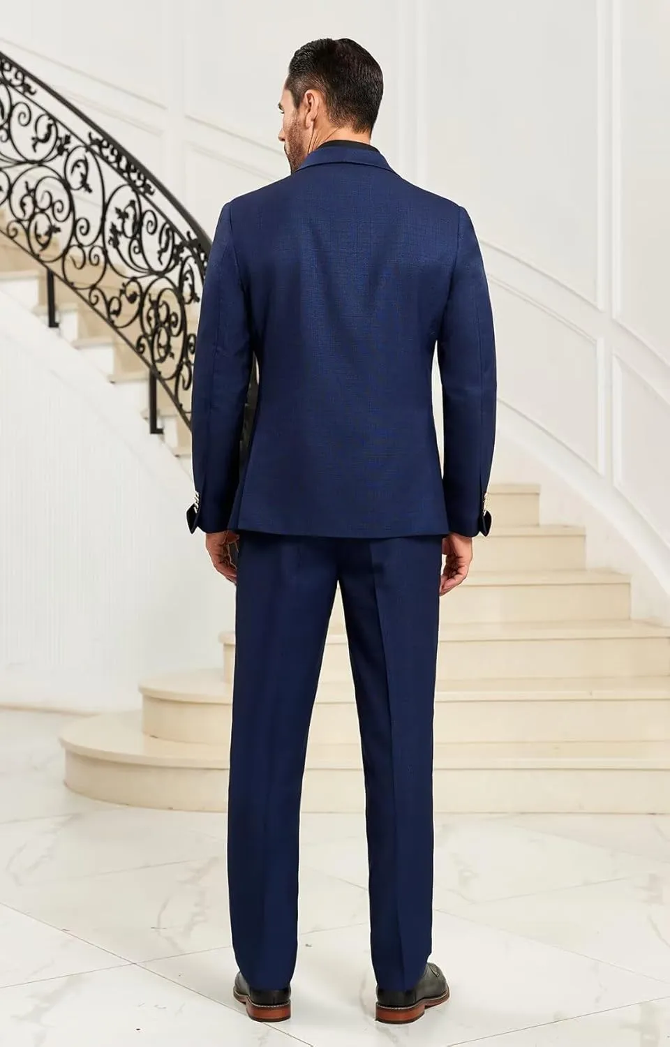 2 Piece Mens Suit Slim Fit Shawl Lapel Tuxedo for Mens Wedding Formal Business Party Prom for Men Blazer Jacket and Pant