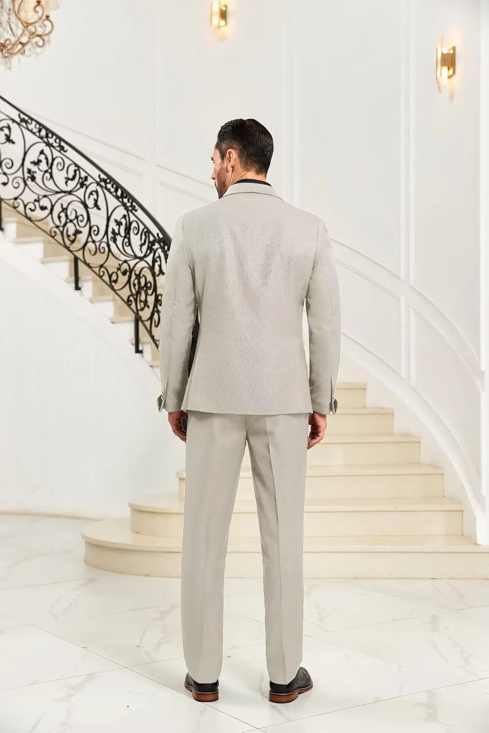 2 Piece Mens Suit Slim Fit Shawl Lapel Tuxedo for Mens Wedding Formal Business Party Prom for Men Blazer Jacket and Pant