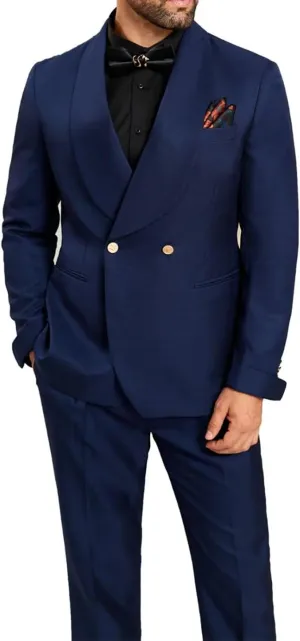 2 Piece Mens Suit Slim Fit Shawl Lapel Tuxedo for Mens Wedding Formal Business Party Prom for Men Blazer Jacket and Pant