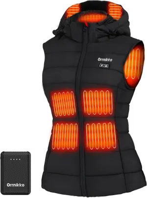 [2024 All-New] Heated Vest Women - Detachable Heated Hood, With 7.4V 16000mAh Battery Pack
