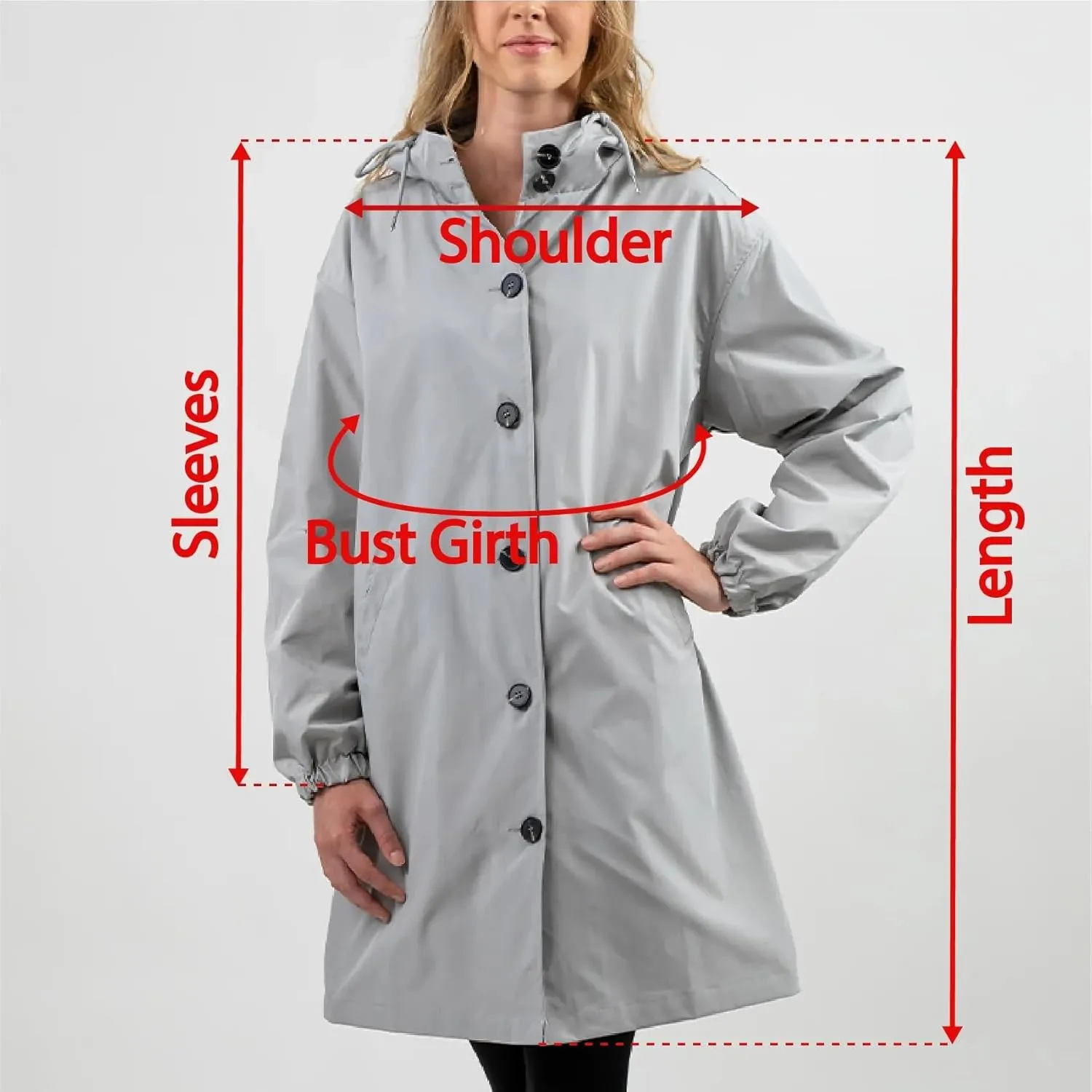 2024 New Hooded Trench Coat - Women's Single Breasted Long Trench Coat, Windproof Classic Overcoat Outwear