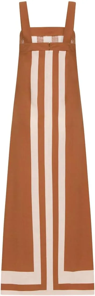 2025 Women Boho Summer Floral Dress Color Block Maxi Casual Striped Beach Coverups Overall Dress