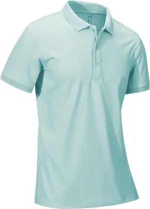 33,000ft Men's Golf Polo Shirts Short Sleeve Dry Fit Moisture Wicking Outdoor Sports Athletic Tennis Performance T-Shirt Green