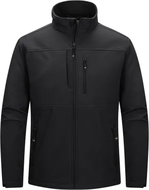 33,000ft Men's Lightweight Softshell Jacket Warm Fleece Lined Windbreaker Waterproof Soft Shell for Outdoor Hiking