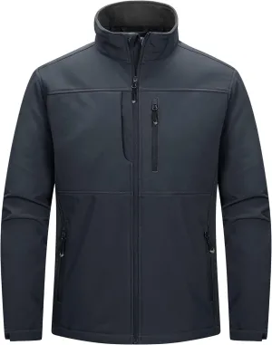33,000ft Men's Lightweight Softshell Jacket Warm Fleece Lined Windbreaker Waterproof Soft Shell for Outdoor Hiking