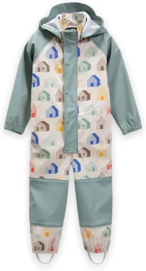 7AM Enfant Rain Coverall Jumpsuit - Unisex Kids Rain Suit, Removable Hood, Lightweight Windproof Jacket | Rainwear Collection