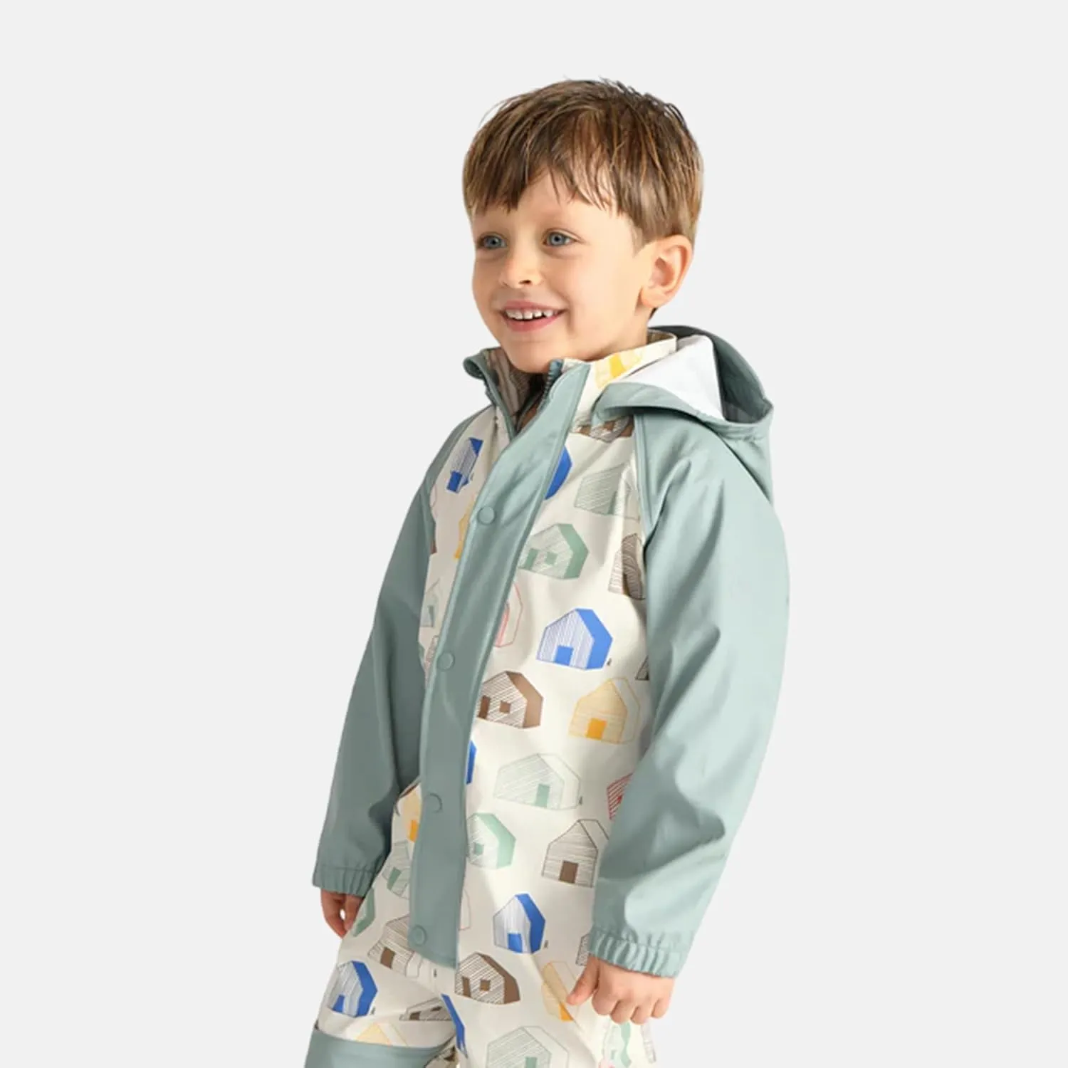 7AM Enfant Rain Coverall Jumpsuit - Unisex Kids Rain Suit, Removable Hood, Lightweight Windproof Jacket | Rainwear Collection