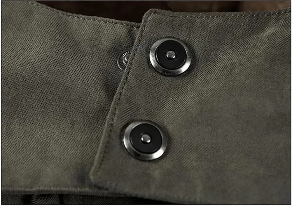 Adhdyuud Men Warm Military Hooded Fleece Coat Winter Thick Cotton Padded Long Parkas Jacket