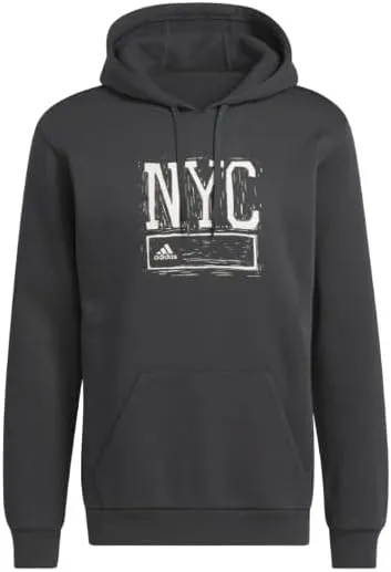 adidas Men's Sportswear NYC GRAPHIC HOODIE (as1, alpha, l, regular, regular, Carbon)