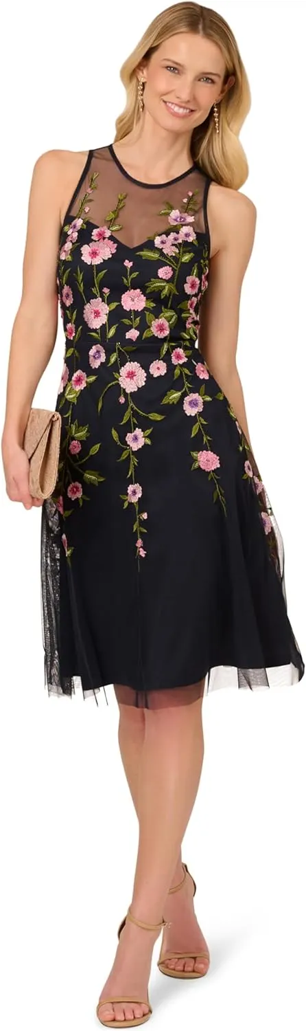 Adrianna Papell Women's Bead Embroidery Dress