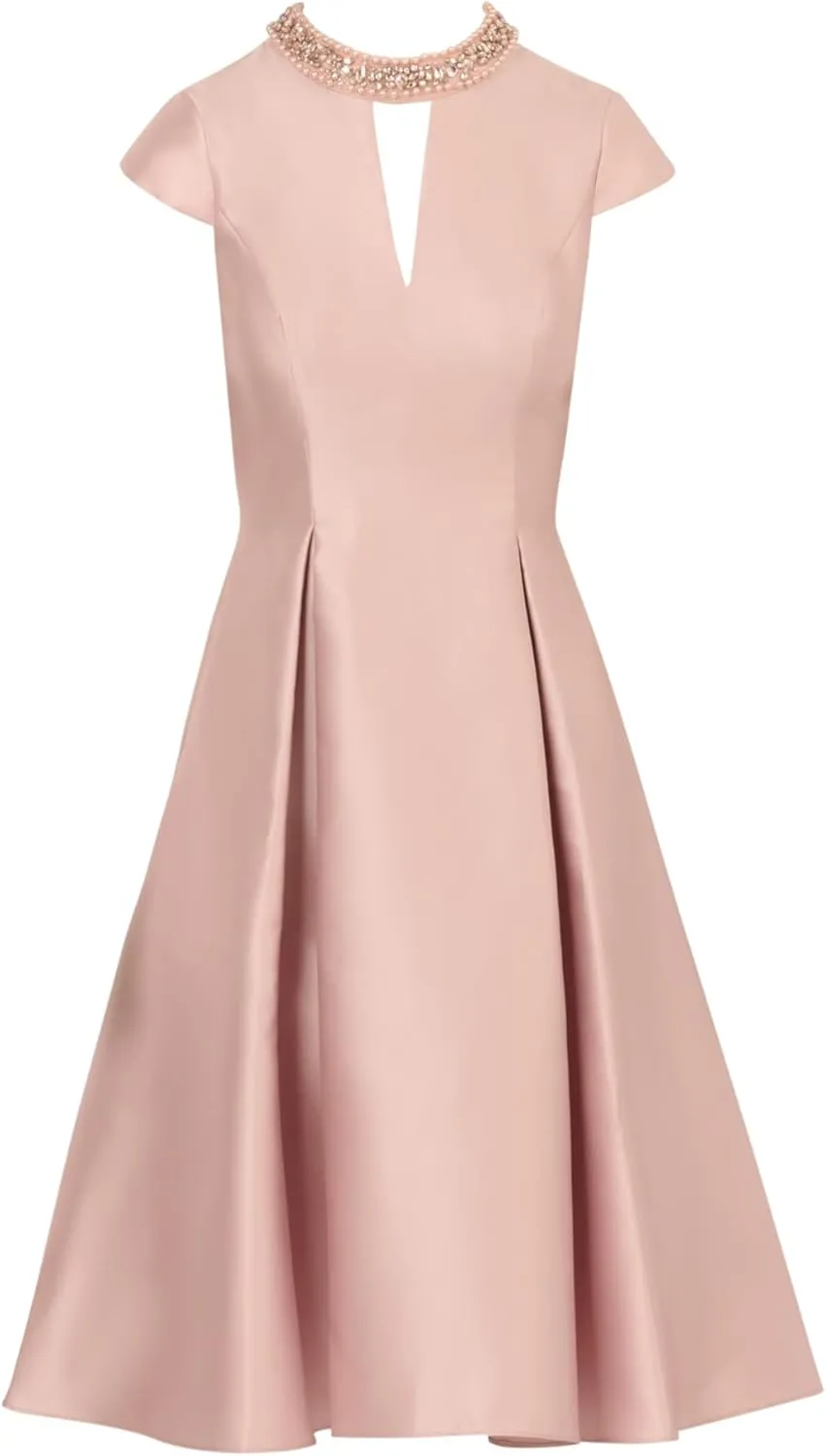 Adrianna Papell Women's Key Hole Mikado Midi Dress