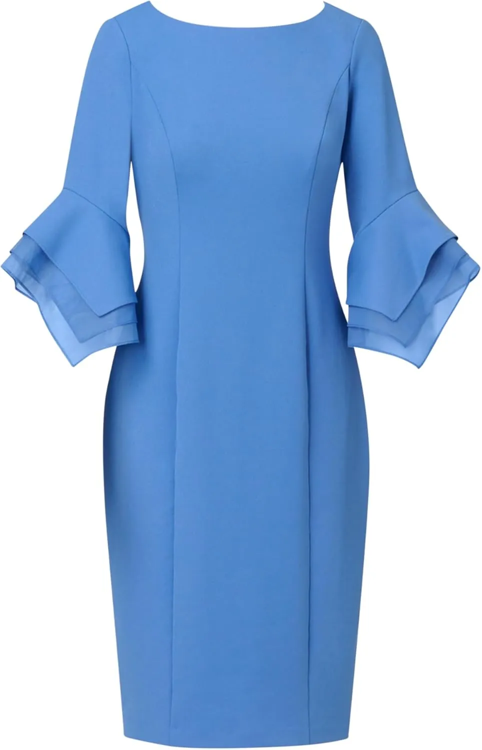 Adrianna Papell Women's Knit Crepe Tiered Sleeve Dress