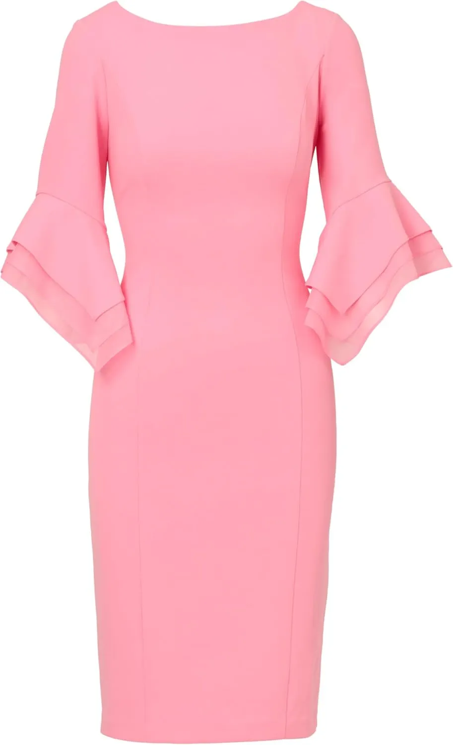 Adrianna Papell Women's Knit Crepe Tiered Sleeve Dress