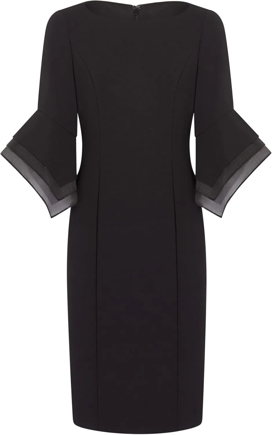 Adrianna Papell Women's Knit Crepe Tiered Sleeve Dress