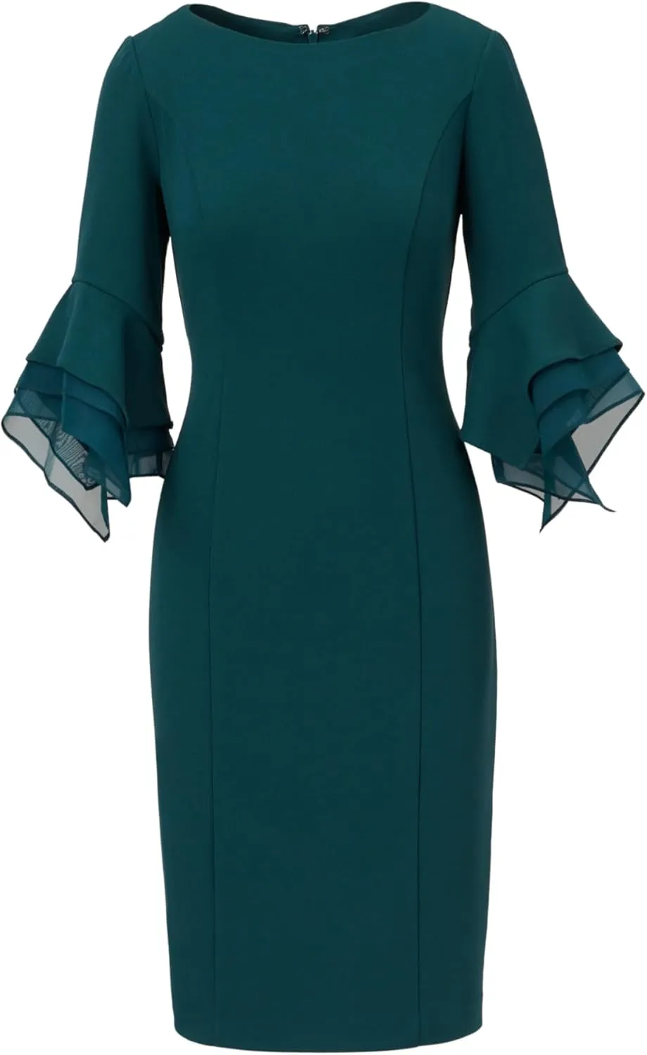 Adrianna Papell Women's Knit Crepe Tiered Sleeve Dress