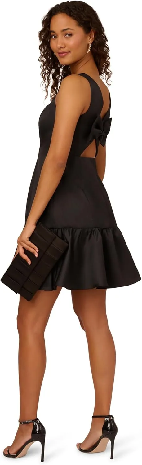 Adrianna Papell Women's Mikado Flounce Hem Midi Dress