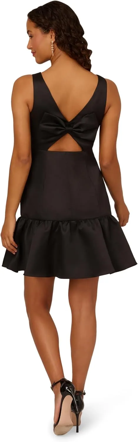 Adrianna Papell Women's Mikado Flounce Hem Midi Dress