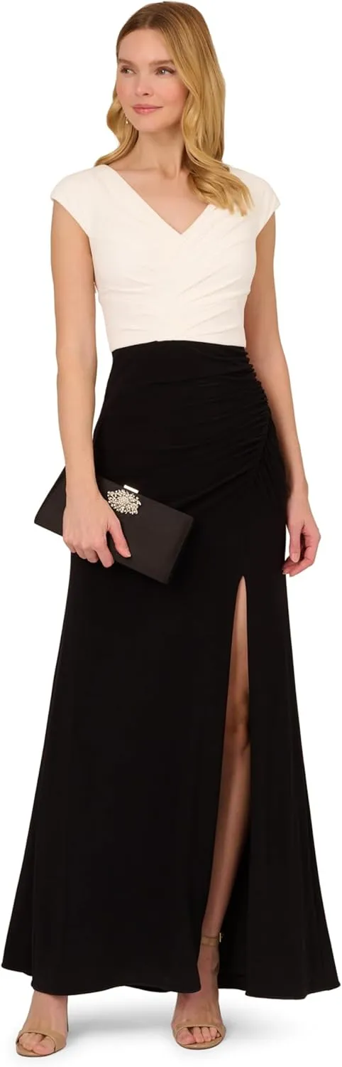 Adrianna Papell Women's Pleated Layered Gown