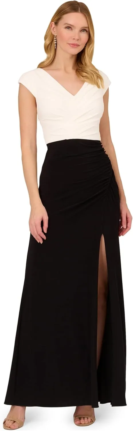 Adrianna Papell Women's Pleated Layered Gown