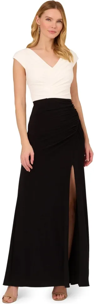 Adrianna Papell Women's Pleated Layered Gown