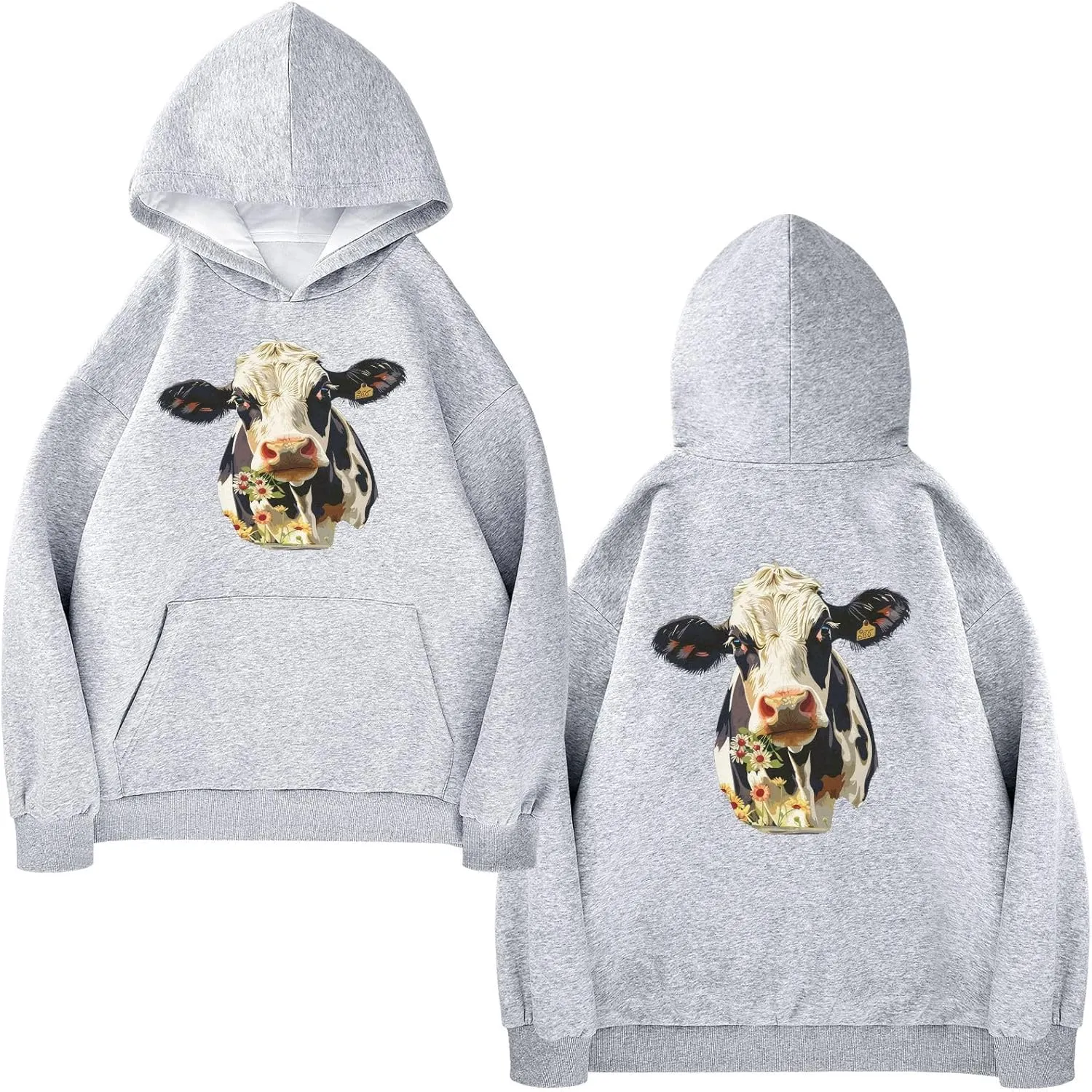 ALAZA Cow in Farm Womens Hoodie Women's Sweatshirts Oversized Pullover Fall Spring Outfits