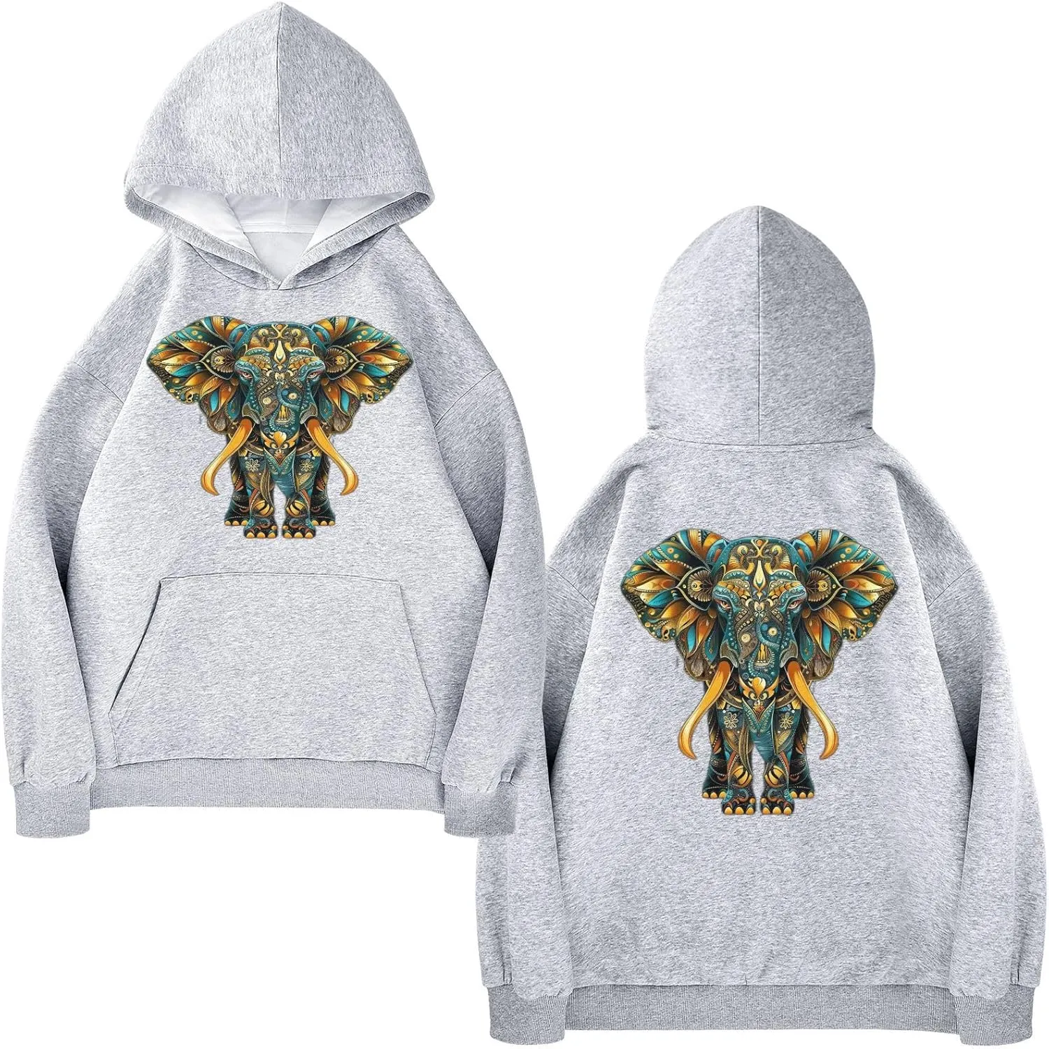 ALAZA Indian Elephant Mandala Womens Hoodie Women's Sweatshirts Oversized Pullover Fall Spring Outfits