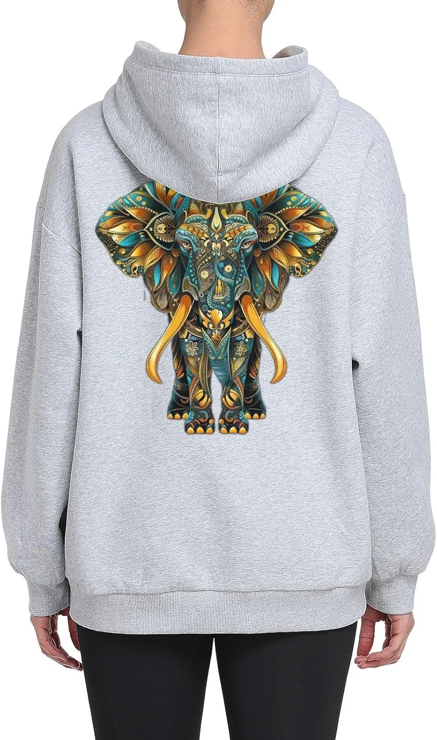 ALAZA Indian Elephant Mandala Womens Hoodie Women's Sweatshirts Oversized Pullover Fall Spring Outfits