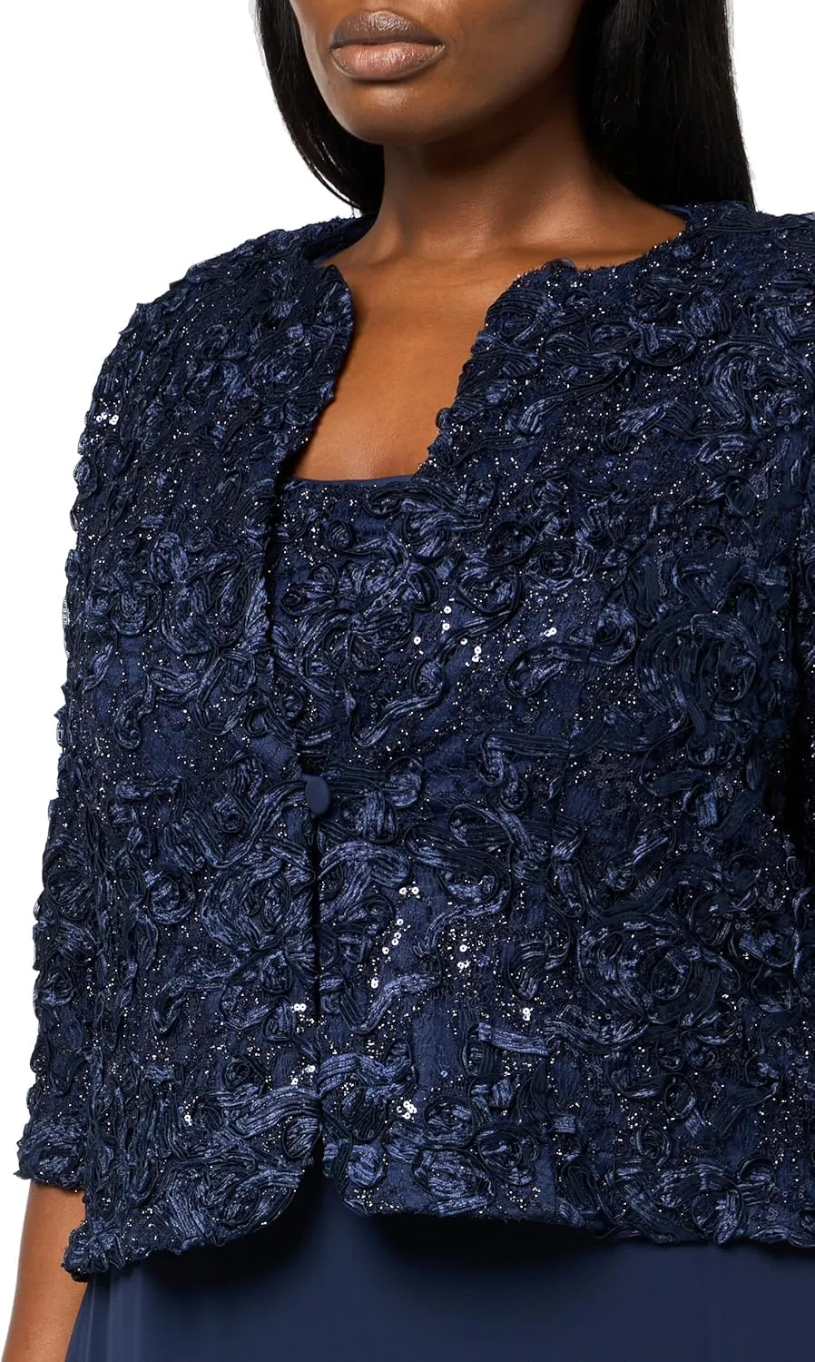 Alex Evenings womens Plus Size Long Empire Waist, Two Piece Mother of the Bride Dress With Lace Jacket