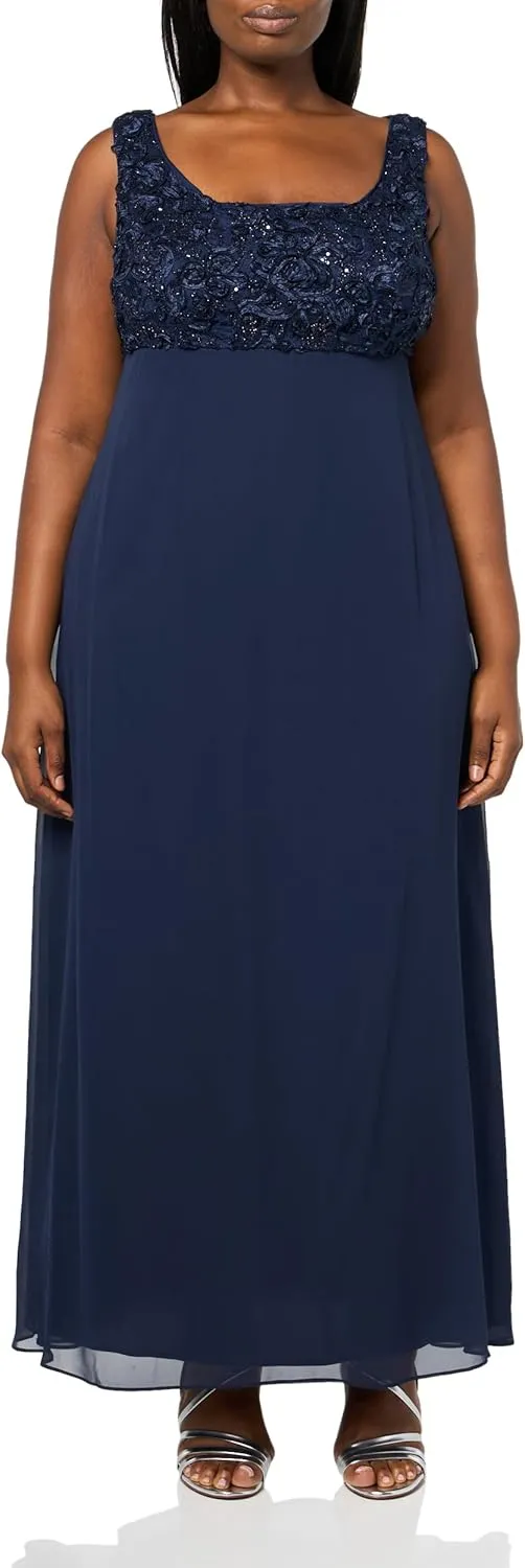 Alex Evenings womens Plus Size Long Empire Waist, Two Piece Mother of the Bride Dress With Lace Jacket