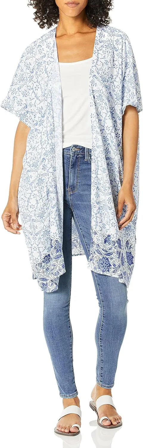 Angie Women's Boho Long Duster Kimono Cardigan