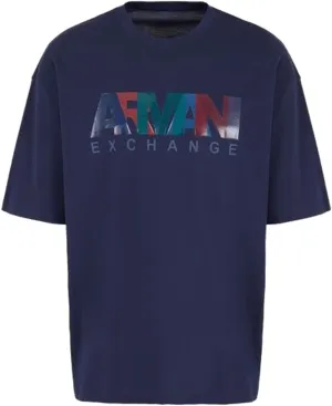 Armani Exchange Men's Comfort Fit Cotton Jersey Color Logo Tee