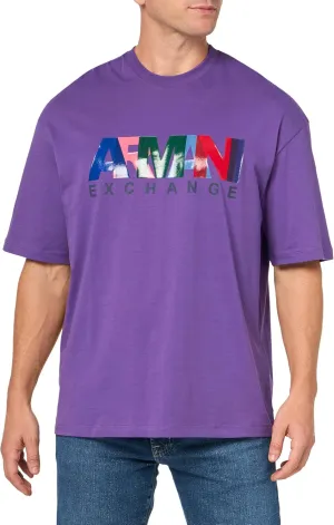 Armani Exchange Men's Comfort Fit Cotton Jersey Color Logo Tee