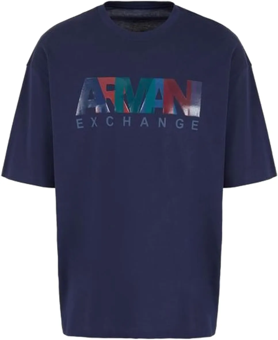Armani Exchange Men's Comfort Fit Cotton Jersey Color Logo Tee