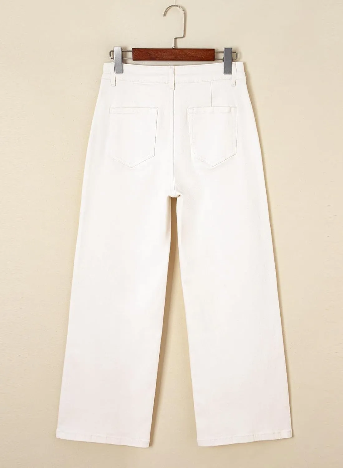 Astylish Womens High Waisted Jeans Stretchy Wide Leg Straight Trendy 2025 Summer Ankle Denim Pants No Front Pockets