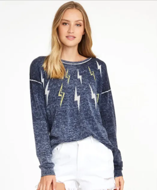 Autumn Cashmere Inked Lightening Bolt Sweater