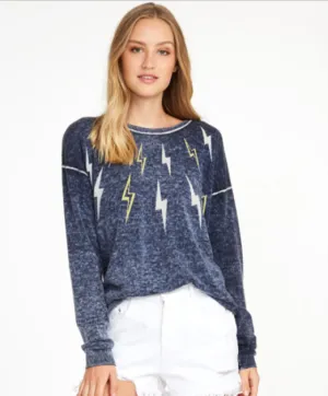 Autumn Cashmere Inked Lightening Bolt Sweater