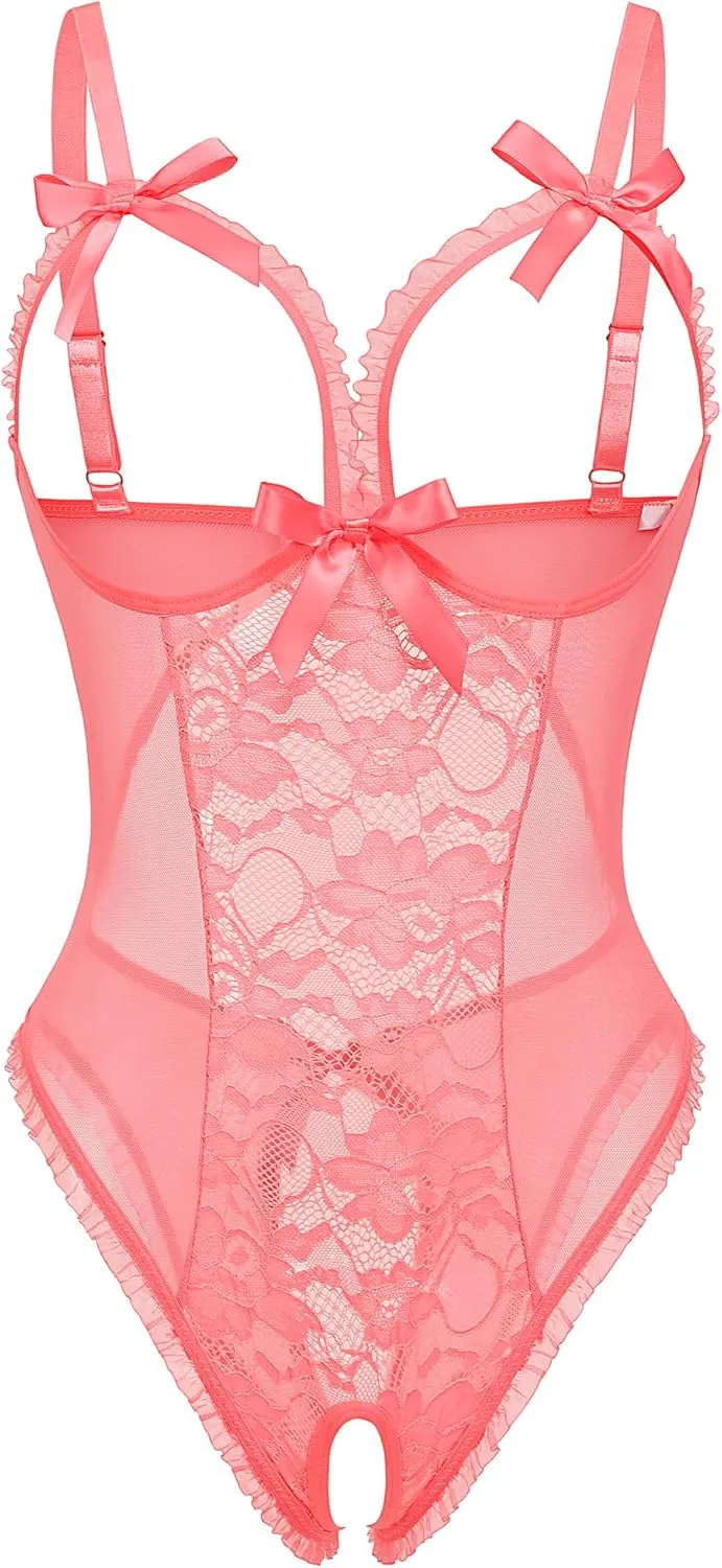 Avidlove Sexy Lingerie for Women One Piece Lace Babydoll Sleepwear Bodysuit