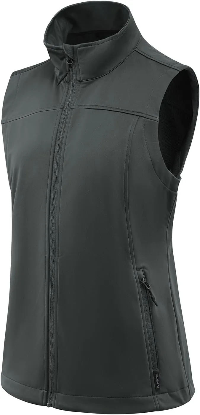 baleaf Women's Lightweight Vest Softshell Sleeveless Jacket Windproof Stand Collar with Zipper Pockets Running Hiking Golf