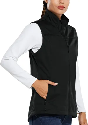 baleaf Women's Lightweight Vest Softshell Sleeveless Jacket Windproof Stand Collar with Zipper Pockets Running Hiking Golf