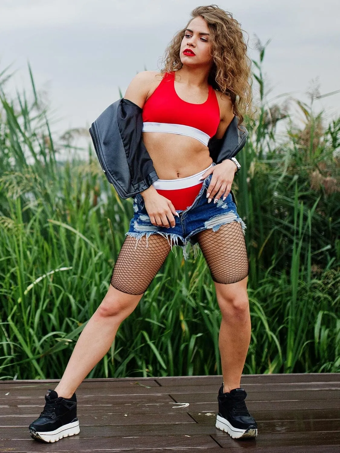 Bencailor 3 Pairs Fishnet Shorts Fishnet Biker Short for Women Elastic High Waisted See Through Mesh Leggings for Women