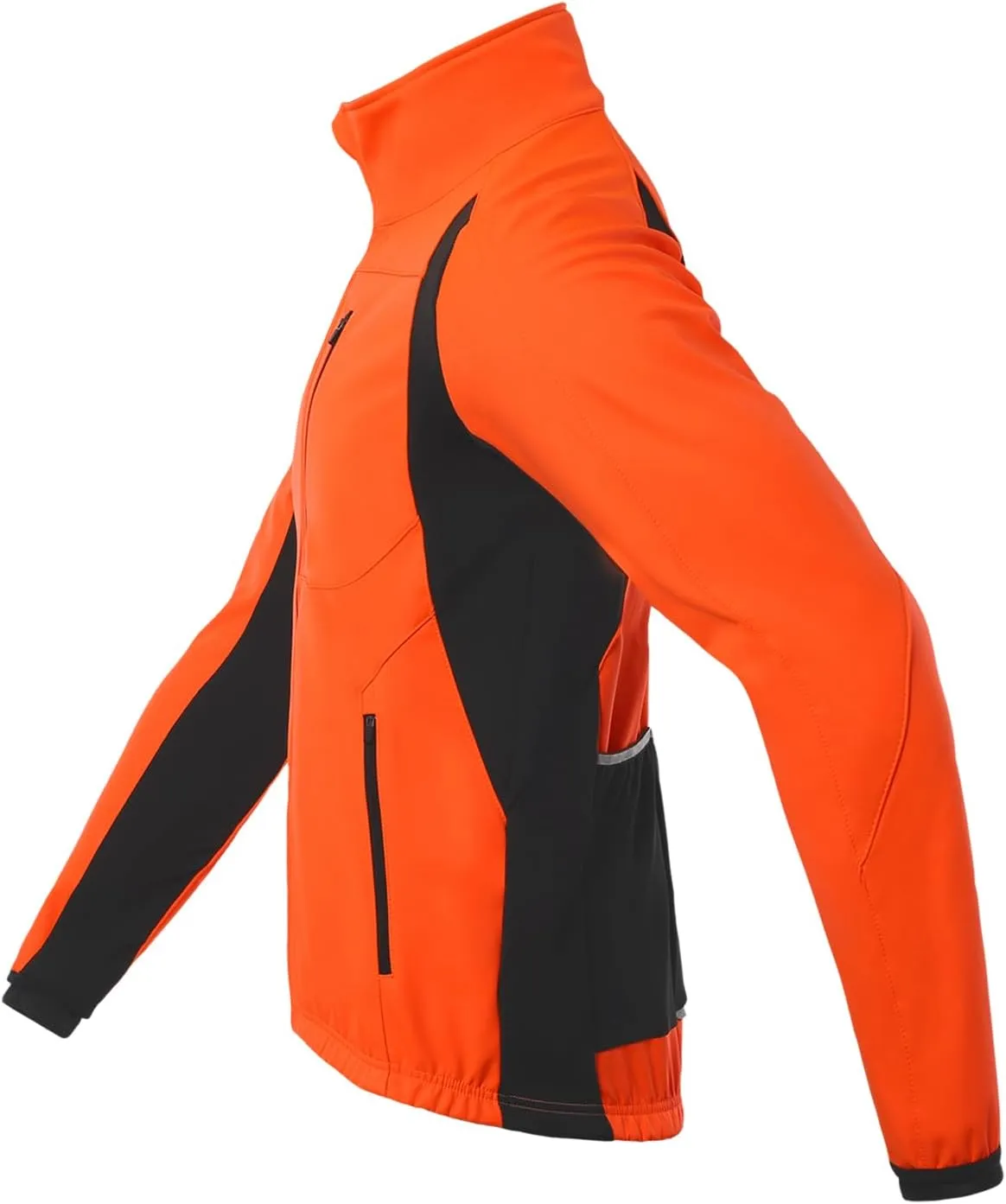 BERGRISAR Winter Cycling Jacket for Men with 6 Pockets Windproof Thermal Softshell Bike Jacket Running Windbreaker