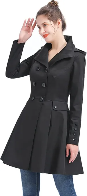 BGSD Women Kayla Waterproof Hooded Mid Length Trench Coat - Regular & Plus Size