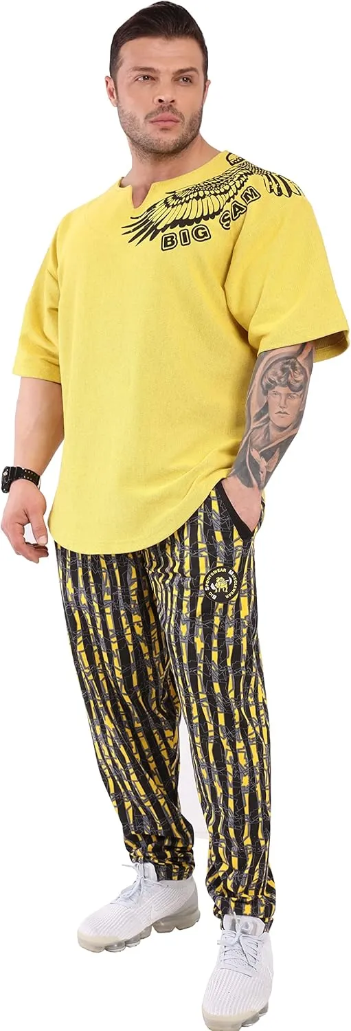 BIG SAM SPORTSWEAR COMPANY Men's Baggy Sweatpants with Pockets, Bodybuilding Active Wear Comfort Design Muscle Pants