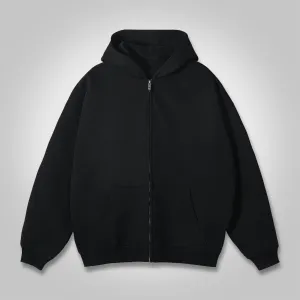 Blavra Essential Solid Color Pocket Zip Up Hoodie