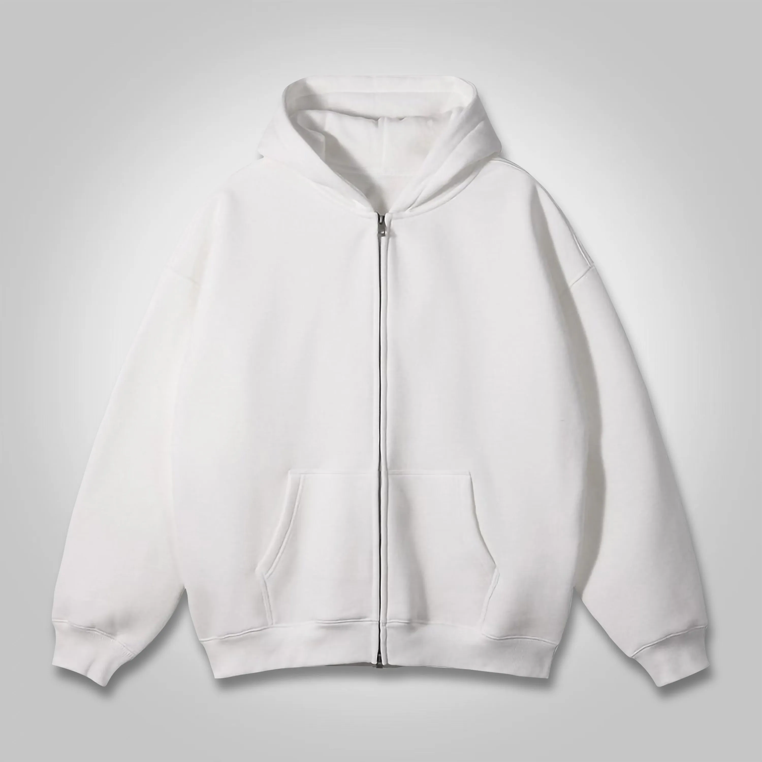 Blavra Essential Solid Color Pocket Zip Up Hoodie