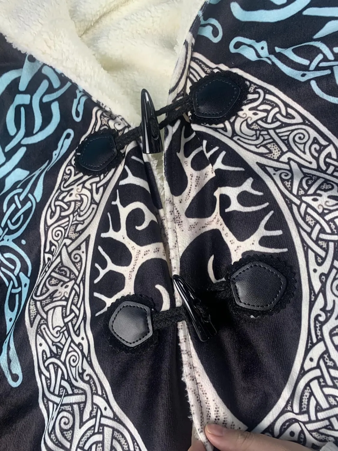BLOOM Mandala Psychedelic 3D Print Dream Cloak Thick Warm Hooded Men Overcoat Windproof Fleece Jacket