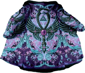 BLOOM Mandala Psychedelic 3D Print Dream Cloak Thick Warm Hooded Men Overcoat Windproof Fleece Jacket